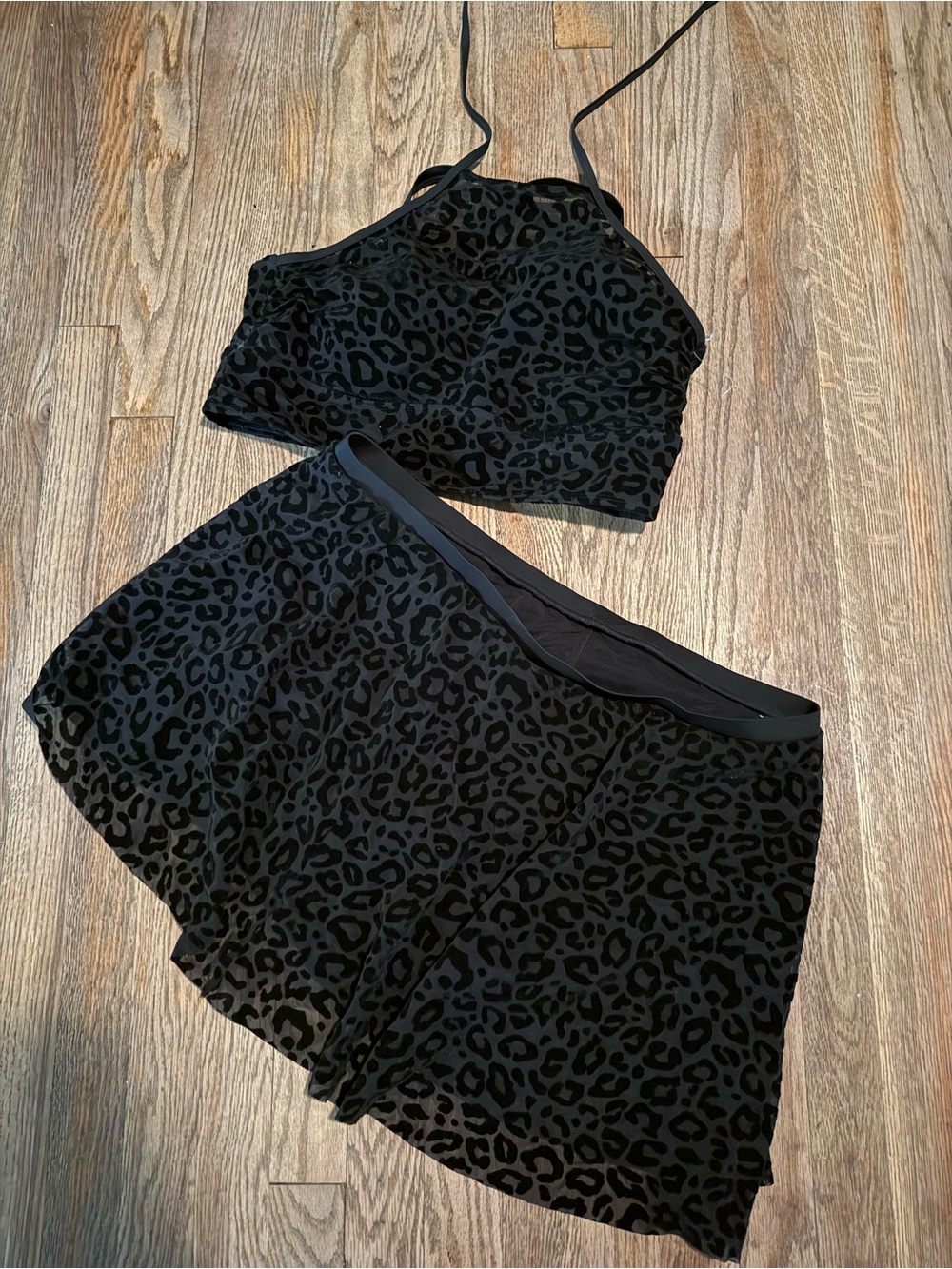Torrid Mesh Leopard Flocked Skater Swimsuit